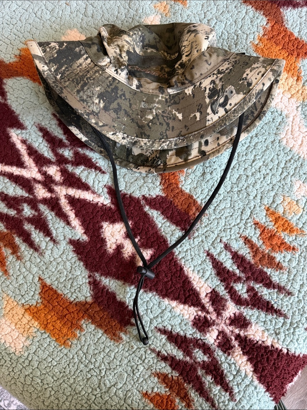 Cabela's Olive Camo Boonie Hat with Adjustable Chin Cord